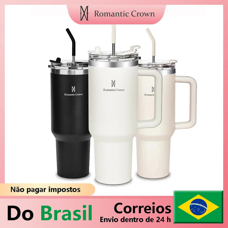 Copo Térmico Premium 40OZ –  Mantém Sua Bebida Gelada por 24h e Quente por 12h!